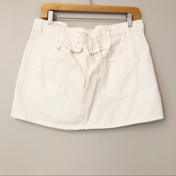 Zara Dresses & Skirts - Zara Lace-up White Denim Skirt